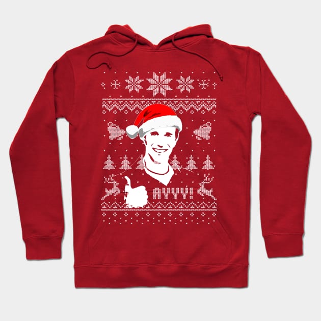 Ayyy Fonzie Christmas Parody Hoodie by Nerd_art